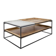 Load image into Gallery viewer, Marble + Mango Wood Layered Coffee Table
