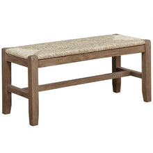Load image into Gallery viewer, Wood Bench with Woven Seagrass Rush Seat

