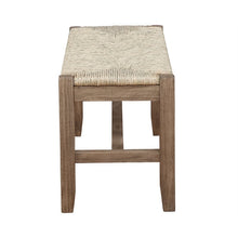 Load image into Gallery viewer, Wood Bench with Woven Seagrass Rush Seat
