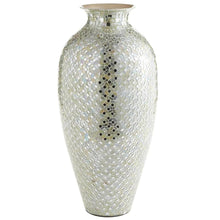 Load image into Gallery viewer, Mosaic Mirrored Glass Tile Vases - Blanc &amp; Silver
